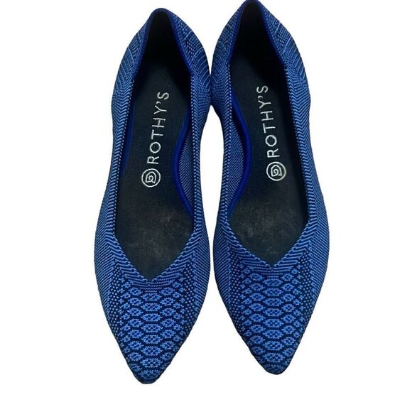 Rothy's Womens Blue Almond Toe‎ Snake Pattern Flat Heel Slip On Shoes Size 10 - Picture 8 of 11